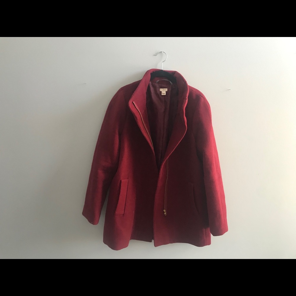 J. Crew Deep Red Wool Pea Coat
